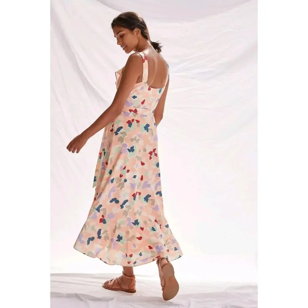 Anthropologie Hutch Maxi Dress Garden Party Printed Wrap Size XS NWT